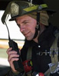 Fireman with radio